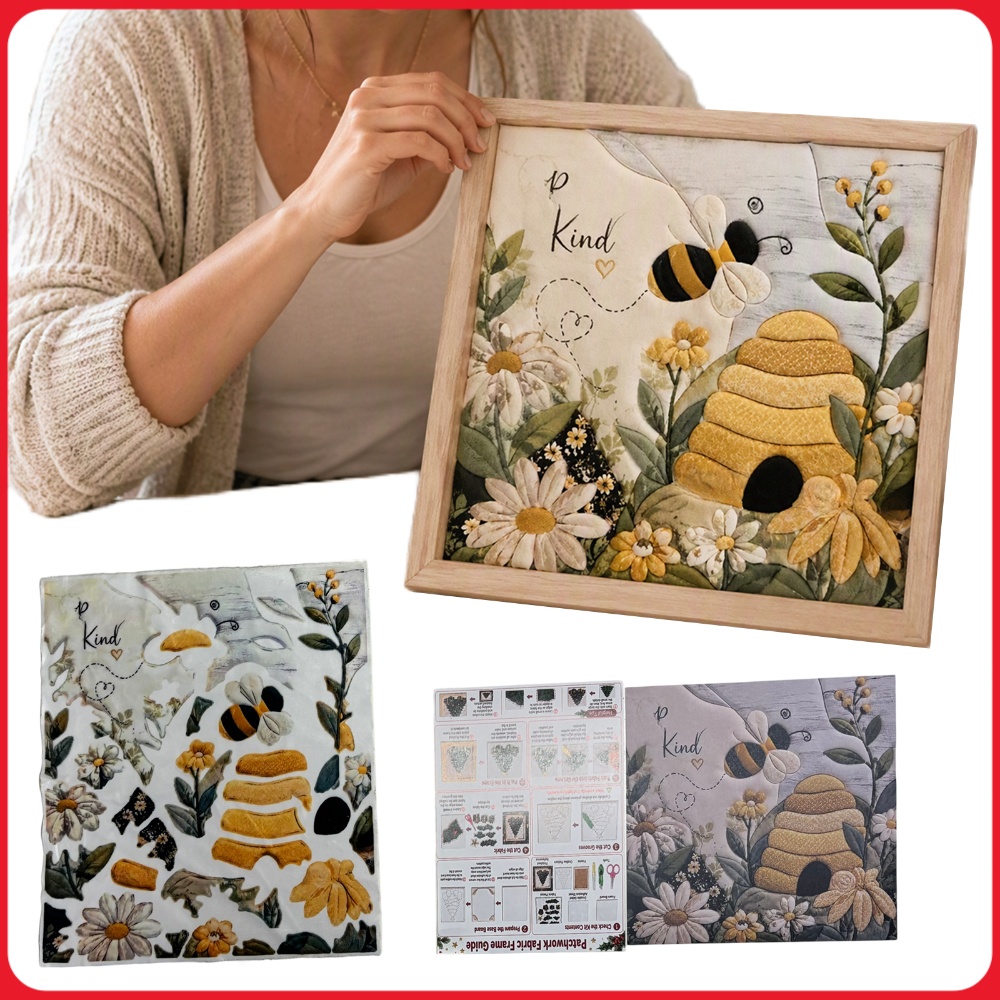 Art Craft Kit - ชุดงานปัก Punch Needle DIY ลายผึ้ง รังผึ้ง
