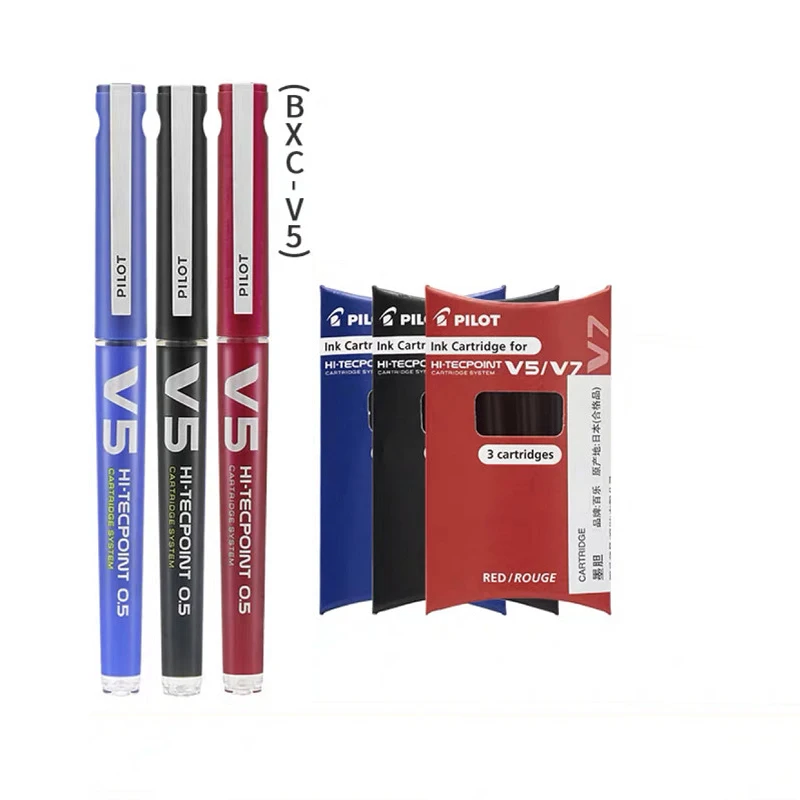 Pilot Pen V5 - ปากกาเจลหมึกน้ำ Pilot V5 รุ่นอัปเกรด BXC-V5/V7 ถุงหมึกเปลี่ยนได้