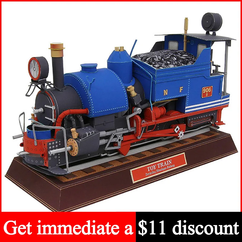 Art Craft Cardboard - คลาสสิกรถไฟรถจักรไอน้ํา Handmade ที่สมจริง 3D กระดาษ Papercraft