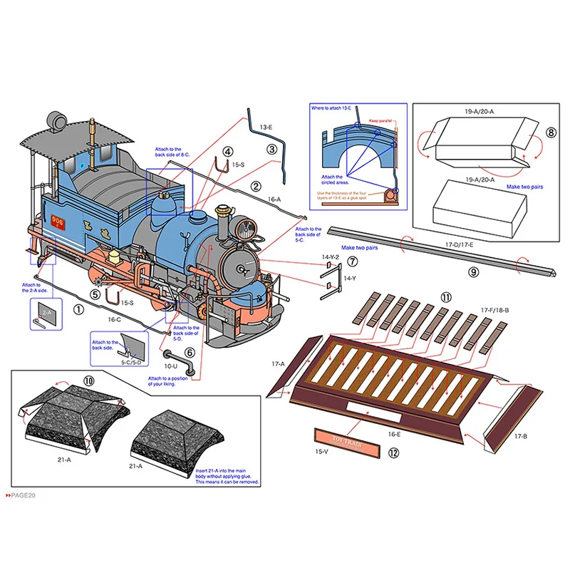 คลาสสิกรถไฟรถจักรไอน้ํา Handma - Art Craft Cardboard บทวิจารณ์และราคา