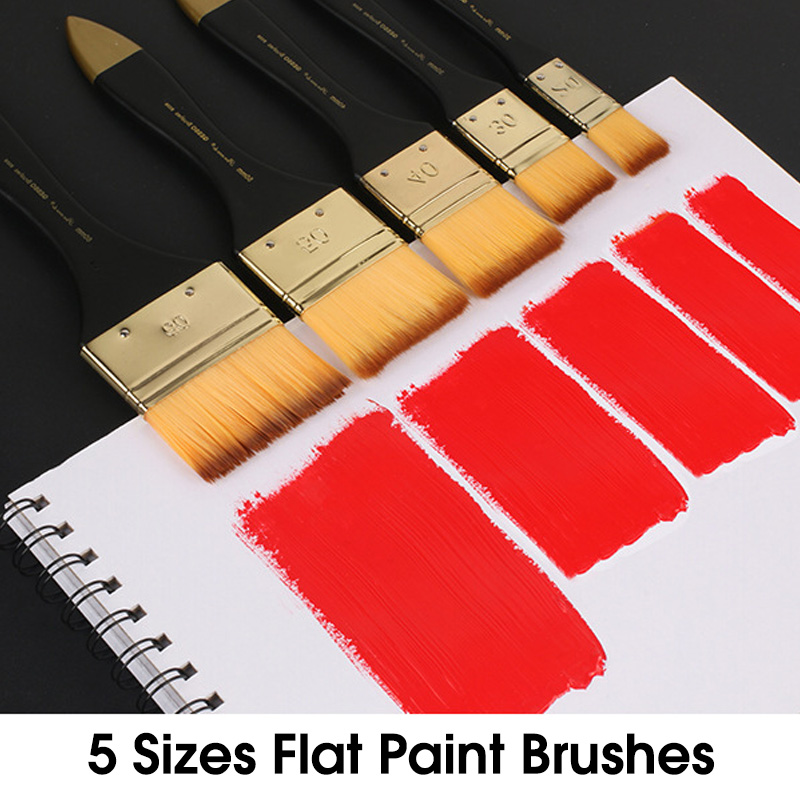 แปรงทาสีแบบแบน 5 ขนาด, แปรงทาส - Gouache Paint Set บทวิจารณ์และราคา